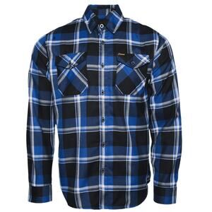 Dixxon Big Men's CPT 10 Year Flannel Blue Black White Plaid Shirt Size 4XL New
